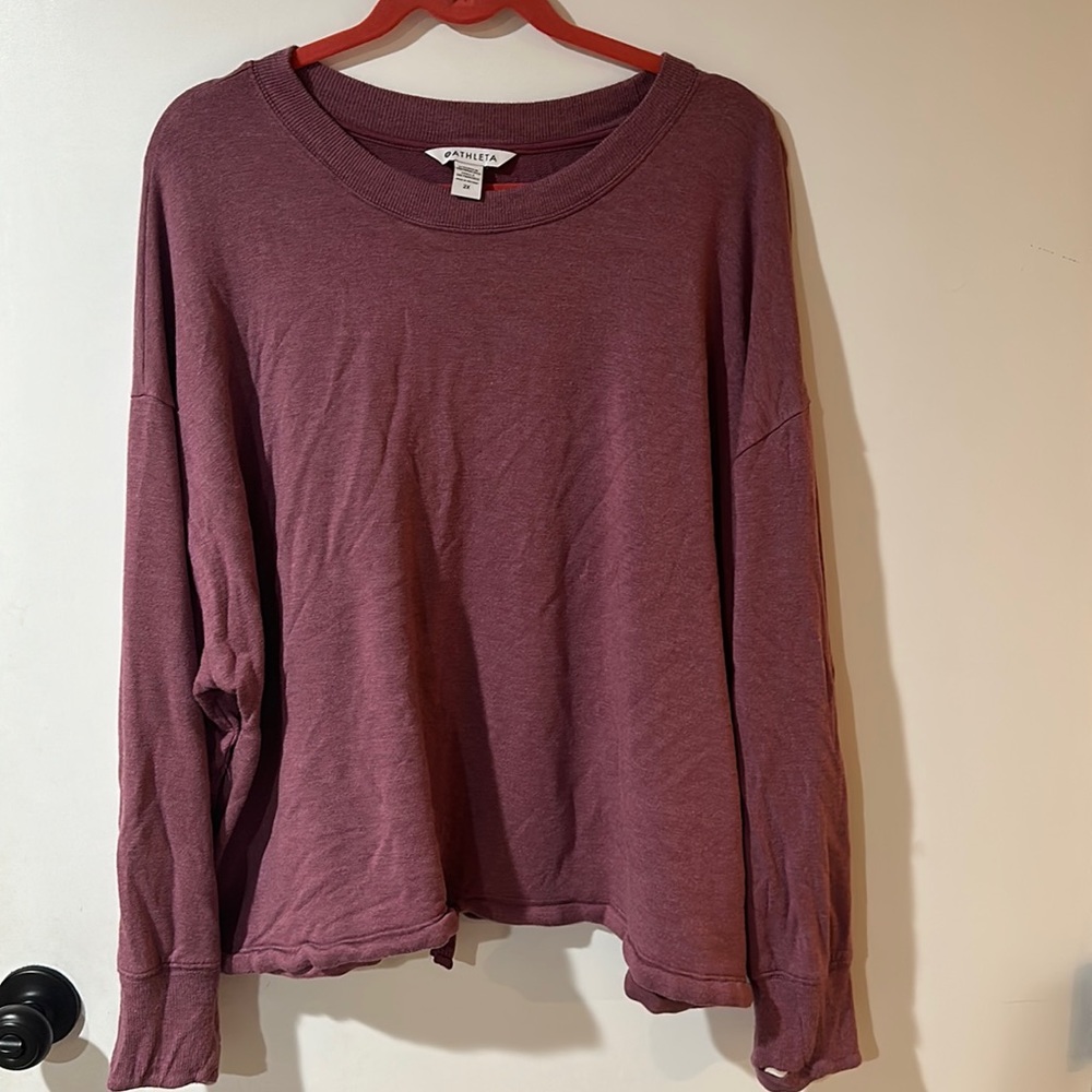 Athletica drawstring sweatshirt 2X in heathered pink